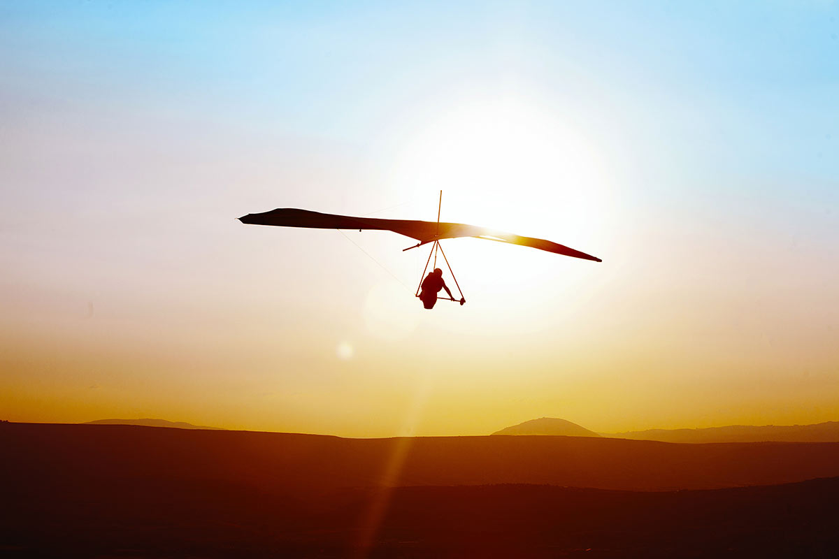 hang glider sunset